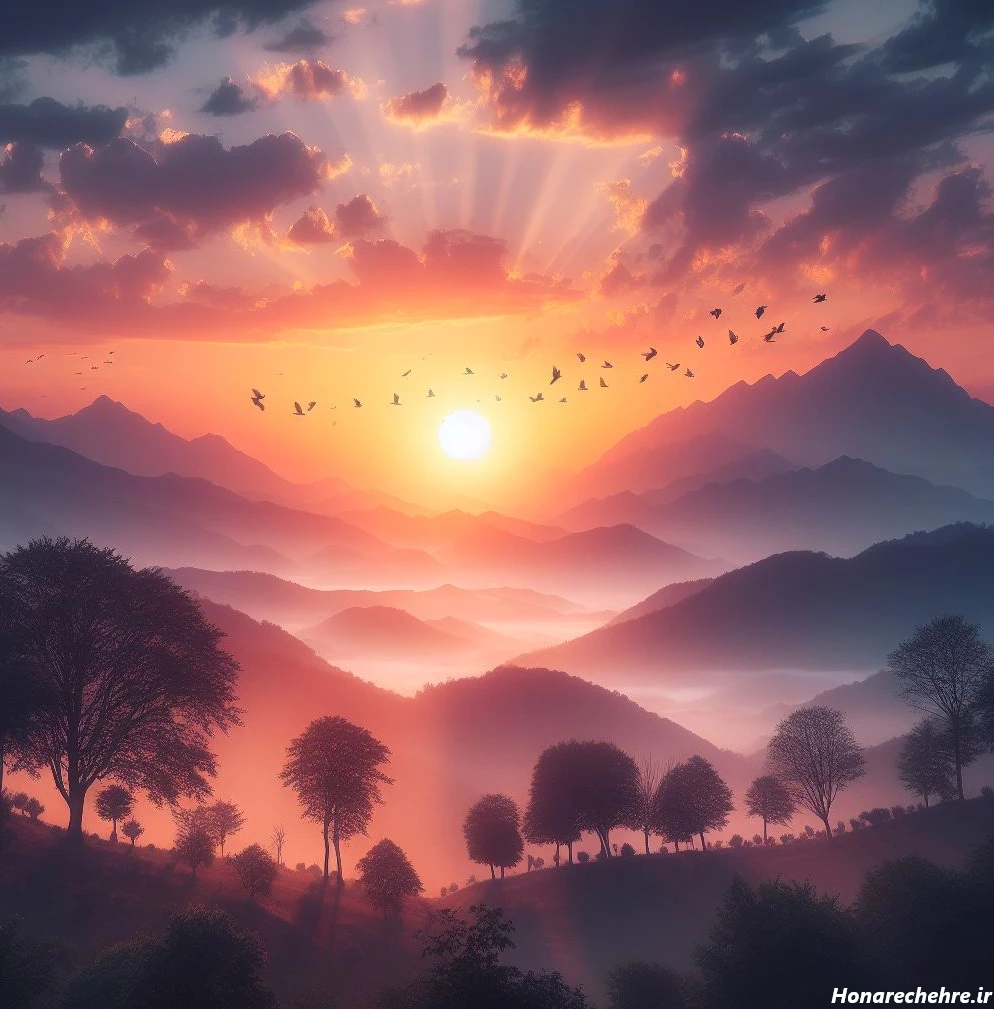 عکس طلوع خورشید عاشقانه