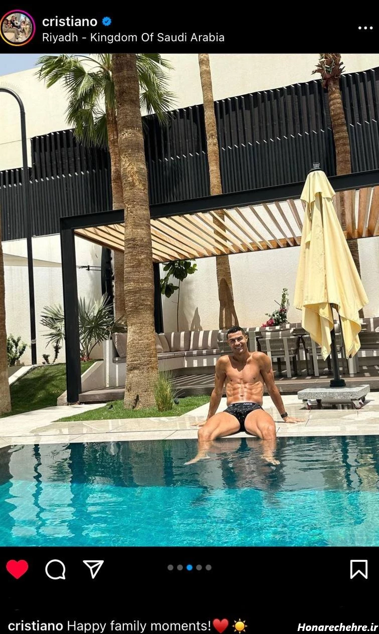 عکس مسی و زنش در استخر