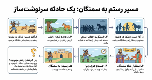 رستم چگونه به سمنگان رسید