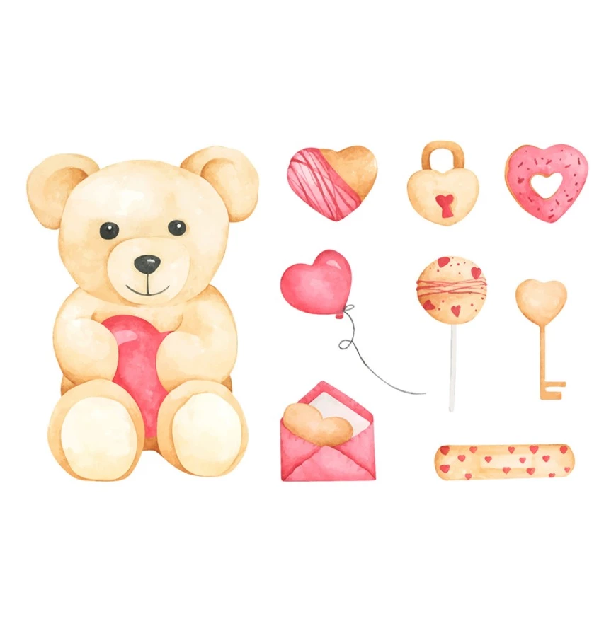 عکس خرس فانتزی بامزه صورتی