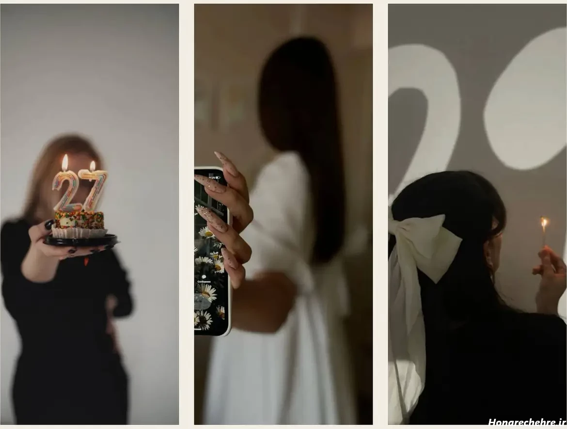 ژست عکس تولد بدون چهره در طبیعت