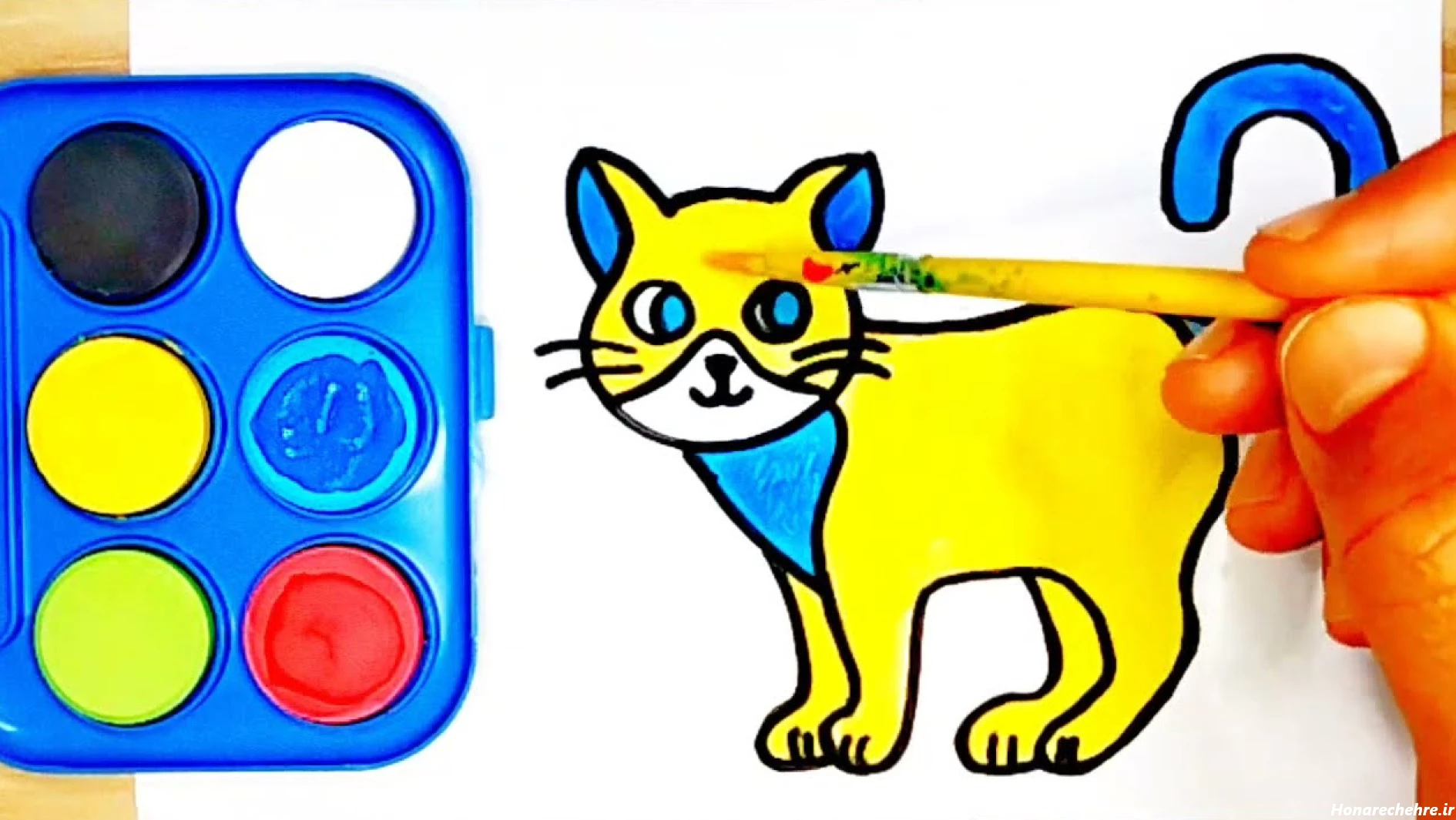 عکس نقاشی گربه رنگ شده