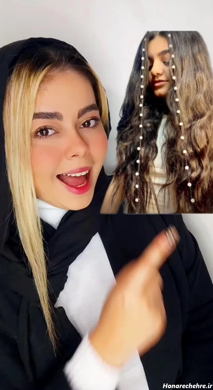 بافت مو با مروارید با سوزن