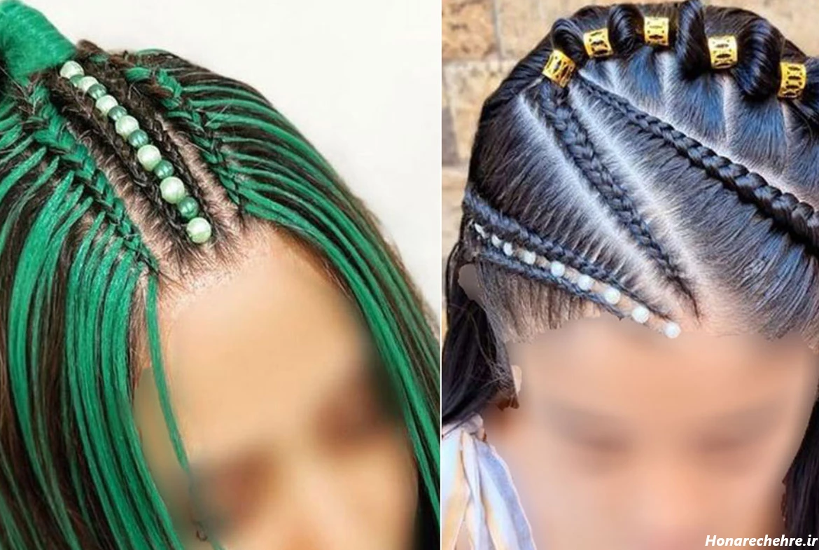 بافت مو با مروارید با سوزن