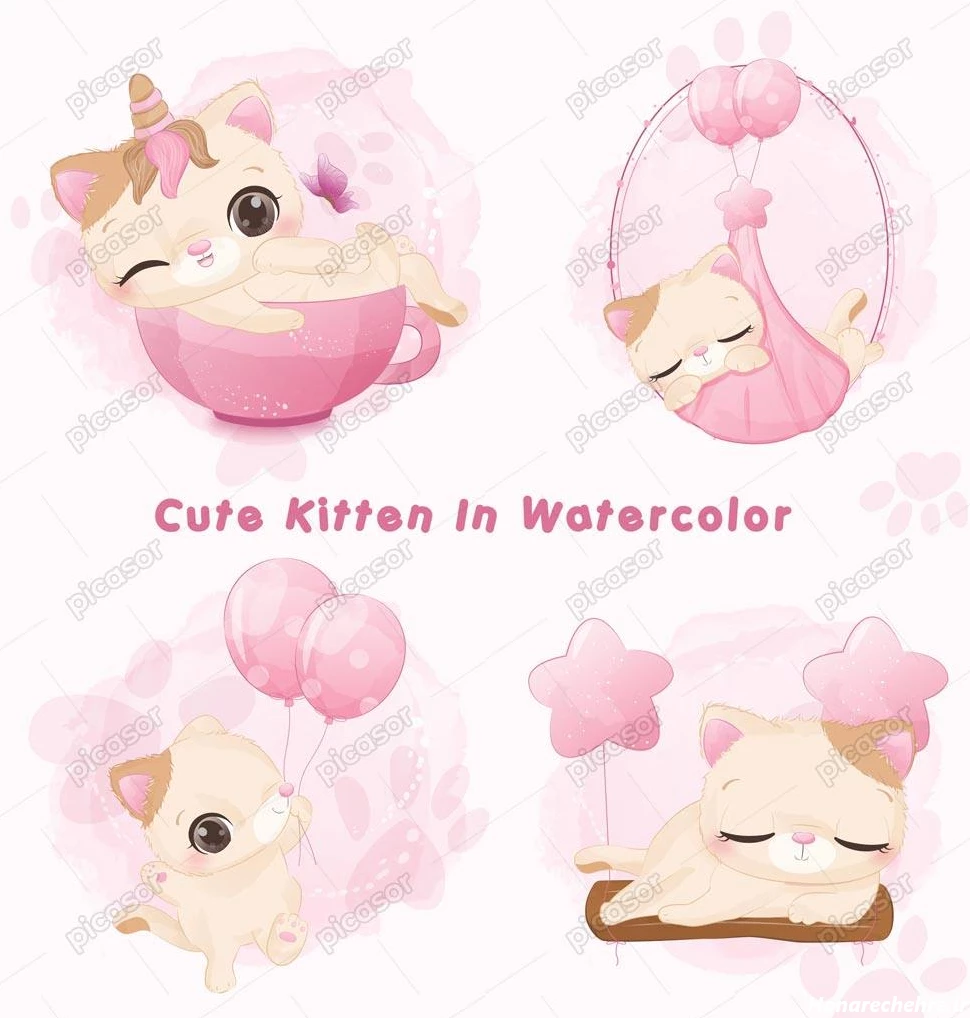 عکس نقاشی گربه رنگ شده