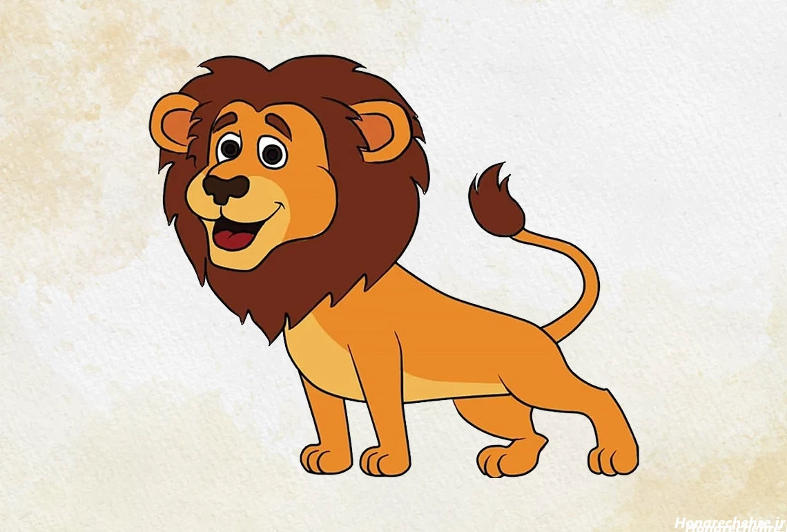 نقاشی صورت شیر