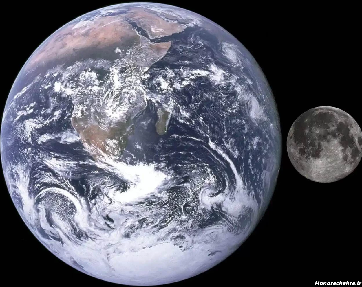 عکس واقعی ماه و خورشید