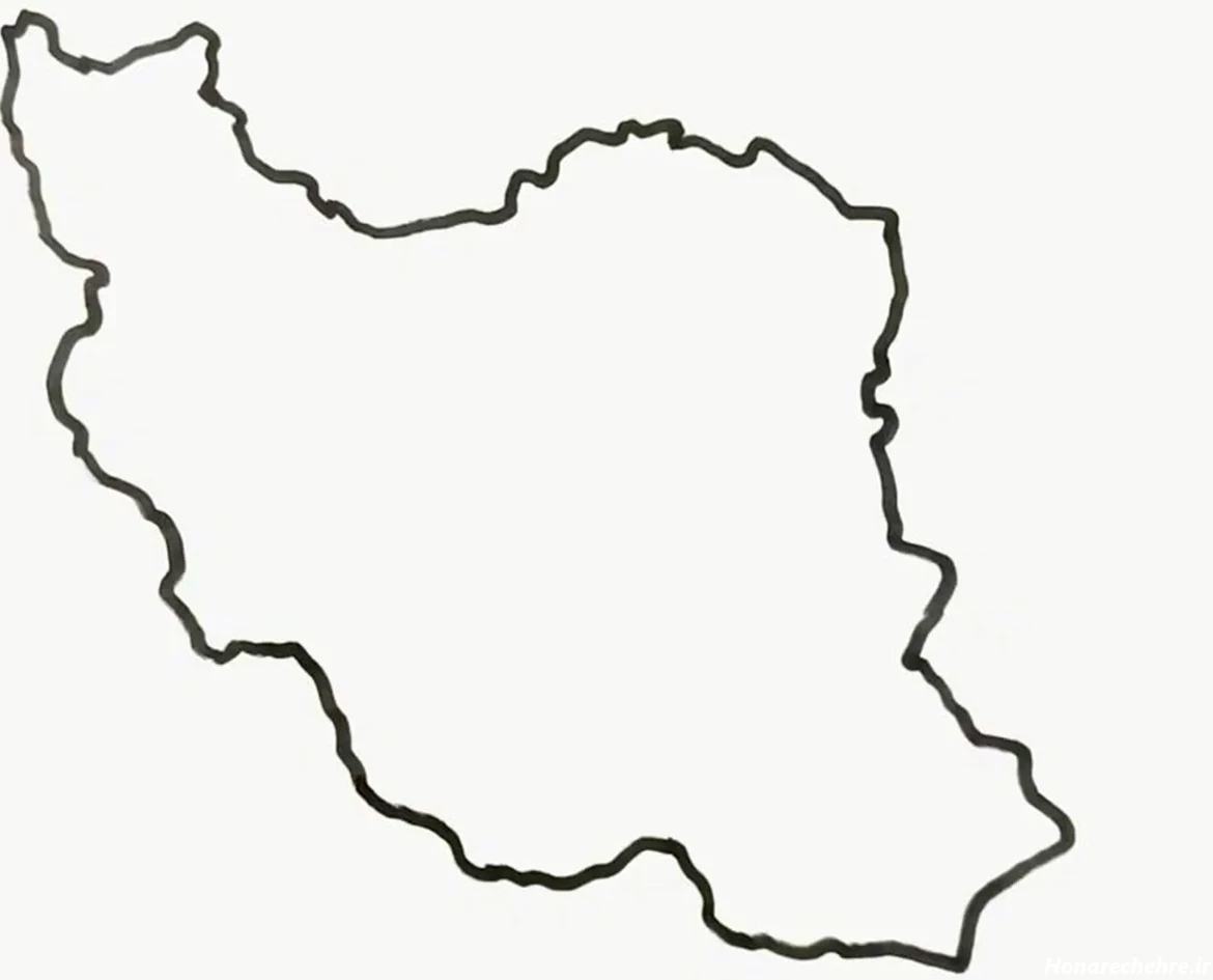 نقشه ایران بدون نوشته و رنگ