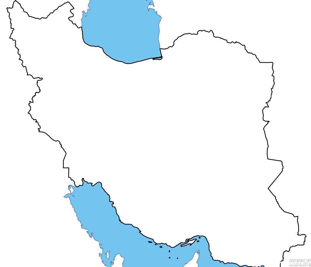 نقشه ایران بدون نوشته و رنگ