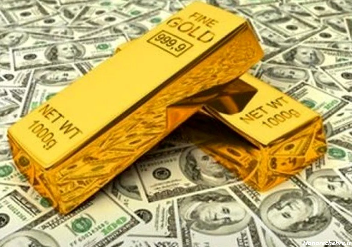 عکس شمش طلا و دلار برای تصویر زمینه