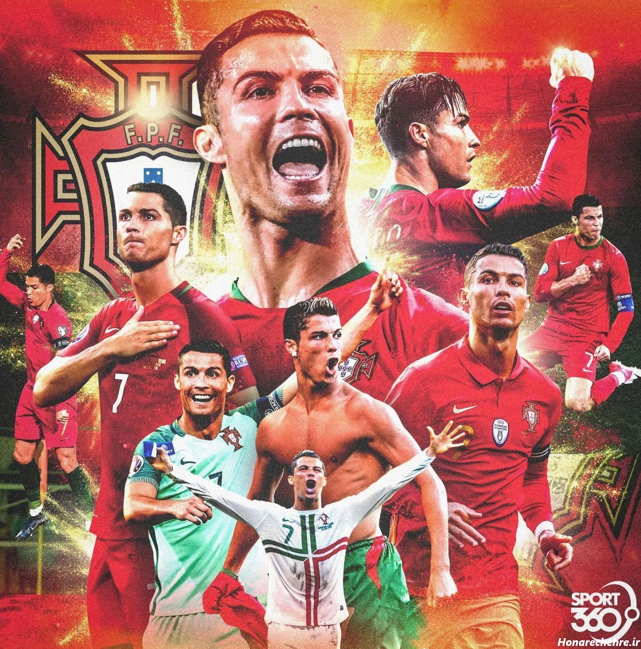 عکس رونالدو با جام لیگ ملت ها