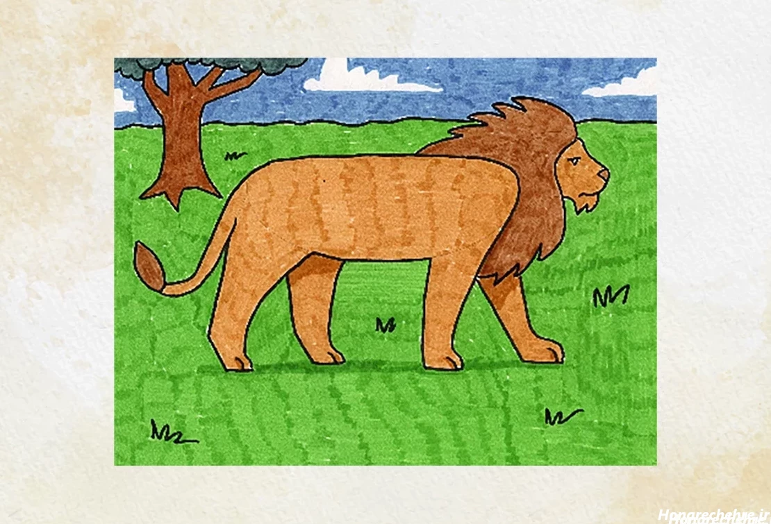 نقاشی صورت شیر