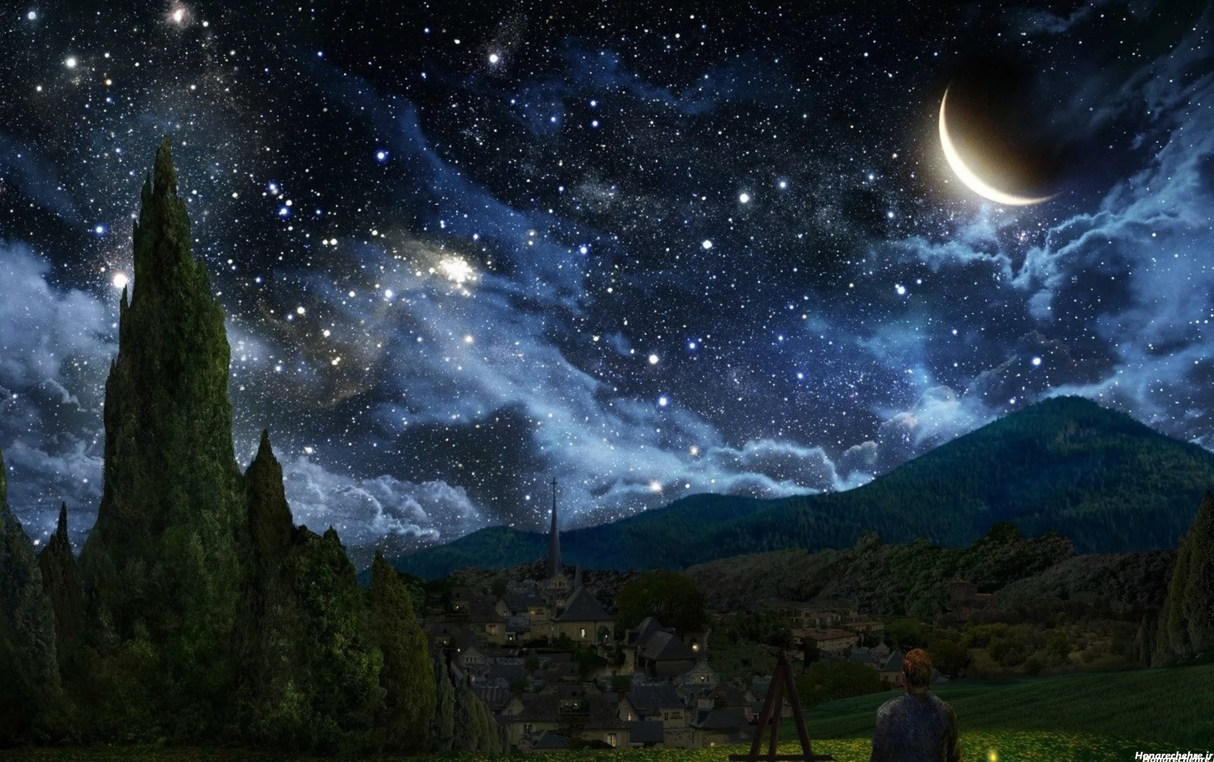 عکس ستاره واقعی در شب از نزدیک