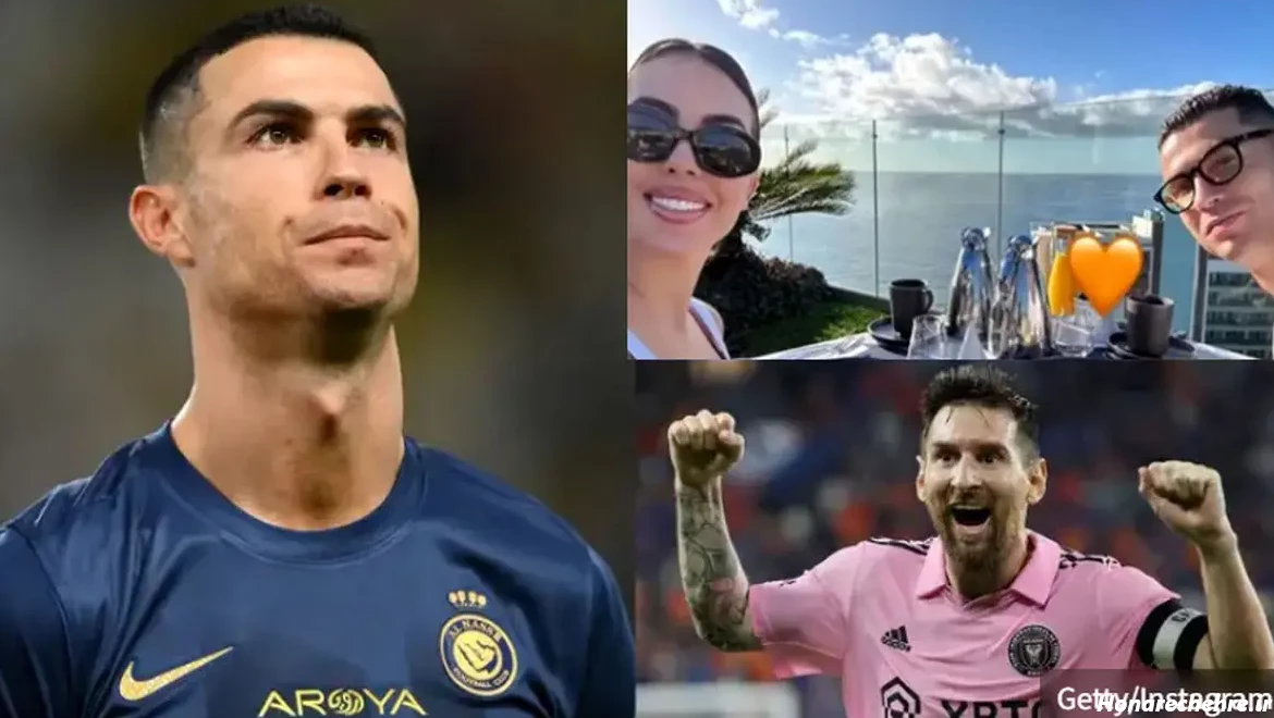 عکس بوسه رونالدو و همسرش در استخر