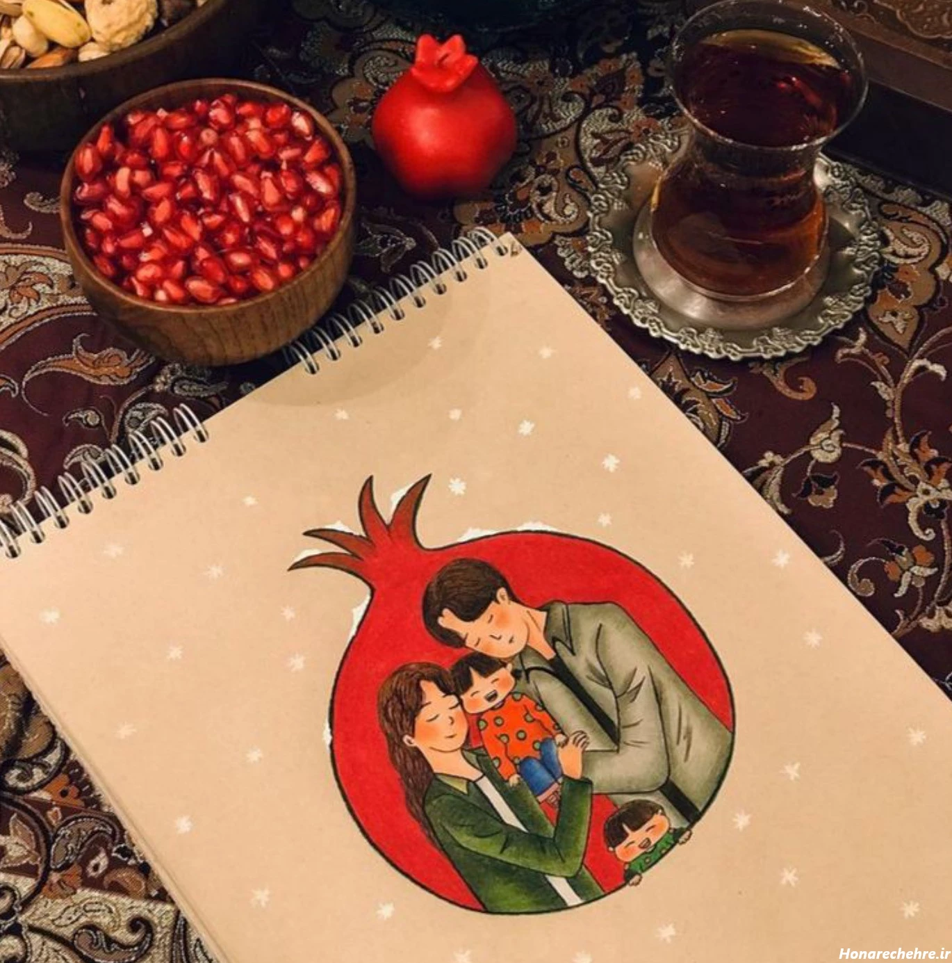 تزیین انار برای مدرسه