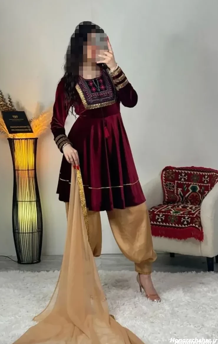مدل لباس افغانی کشی ساده