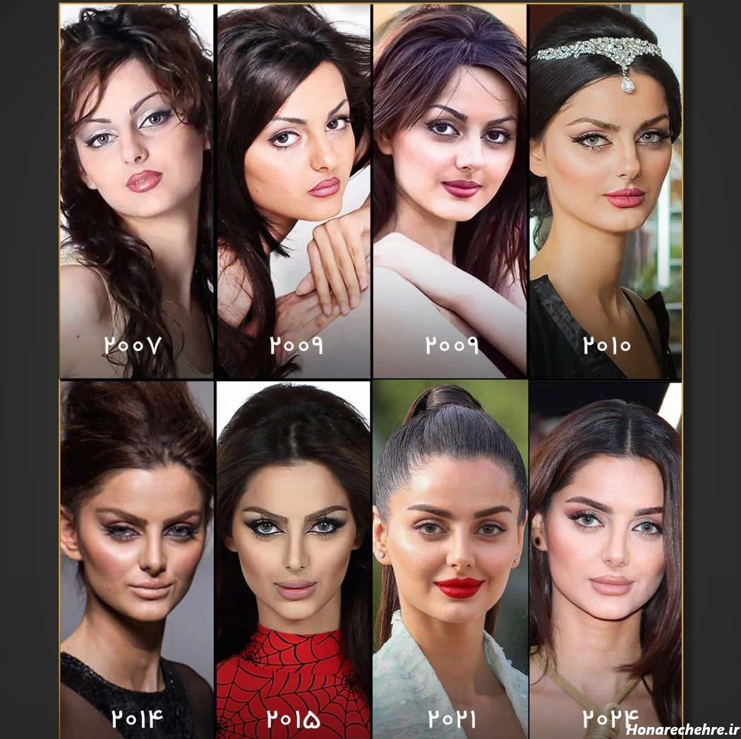 مهلقا جابری از ابروهای خط دهه 80 ای تا صورت نچرال کنونی ...