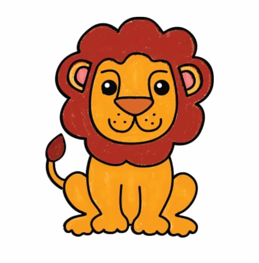 نقاشی صورت شیر