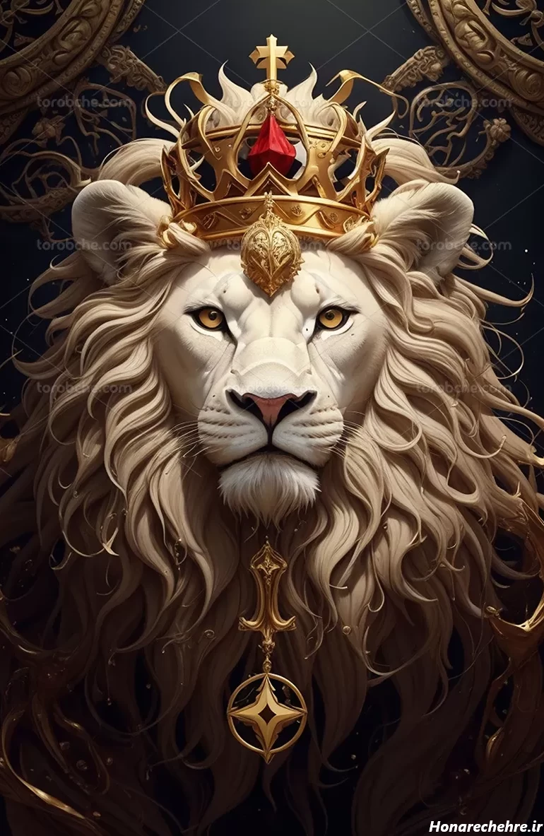 نقاشی صورت شیر