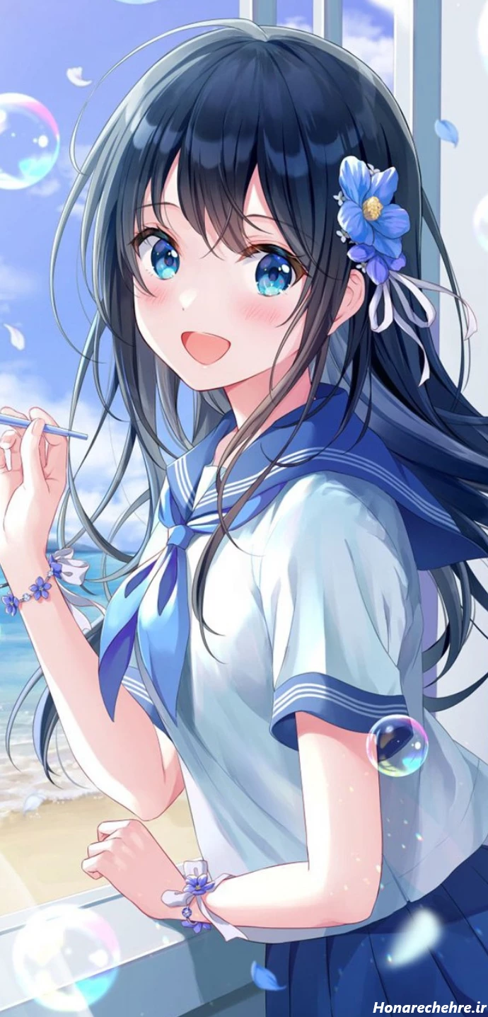 عکس انیمه کیوت صورتی