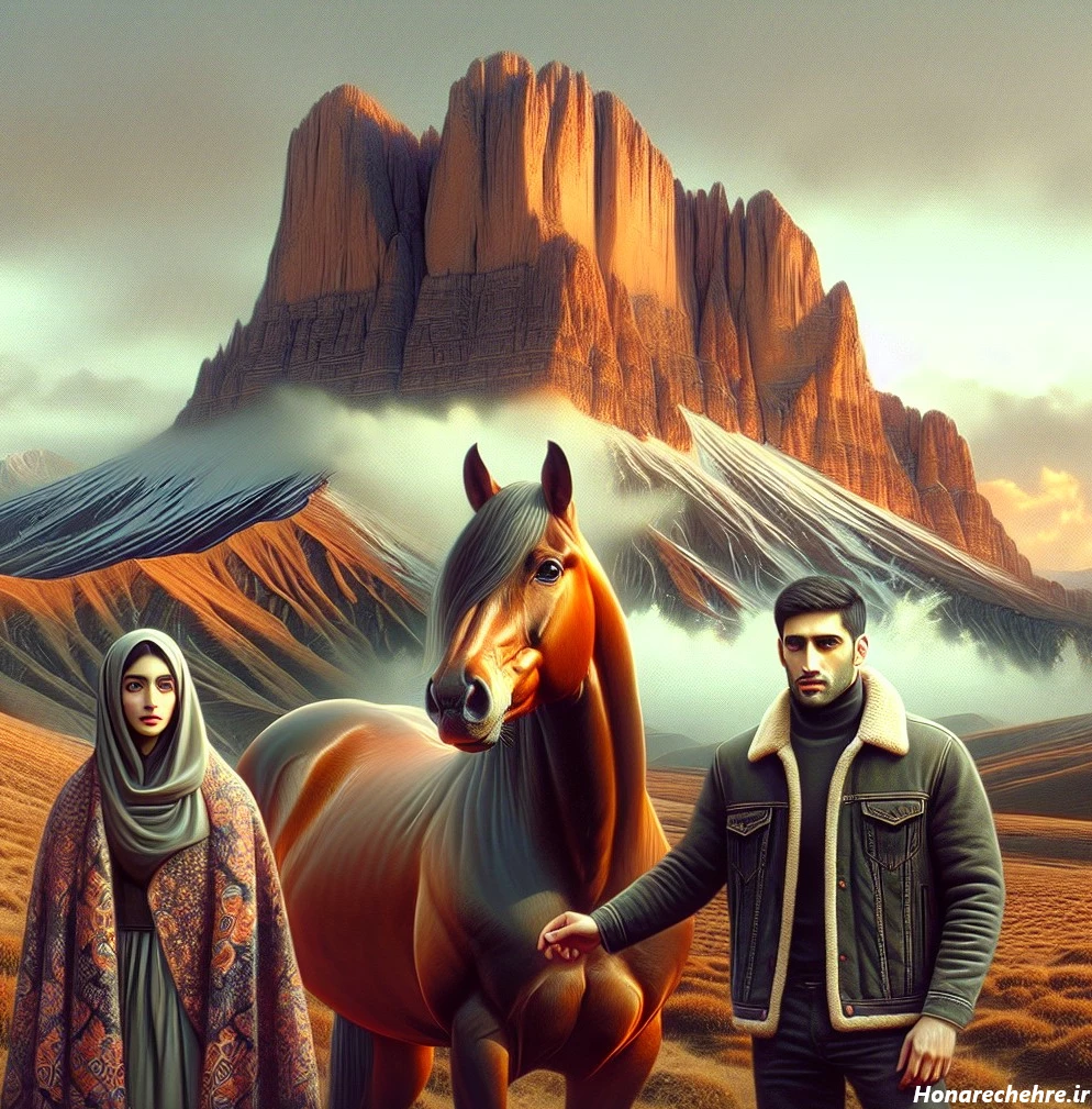 عکس کوه بیستون شبیه زن