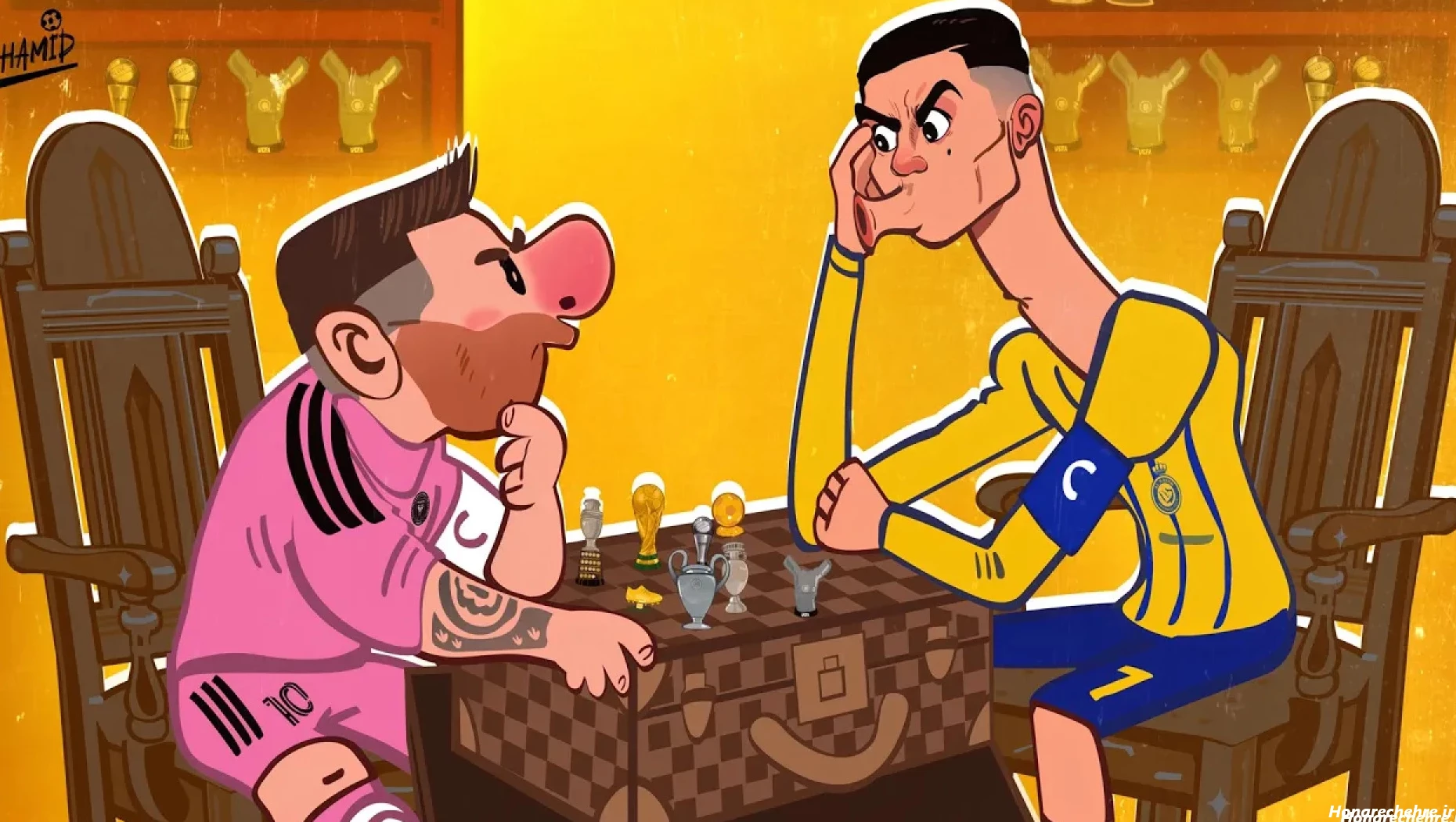 عکس مسی کچل خنده دار