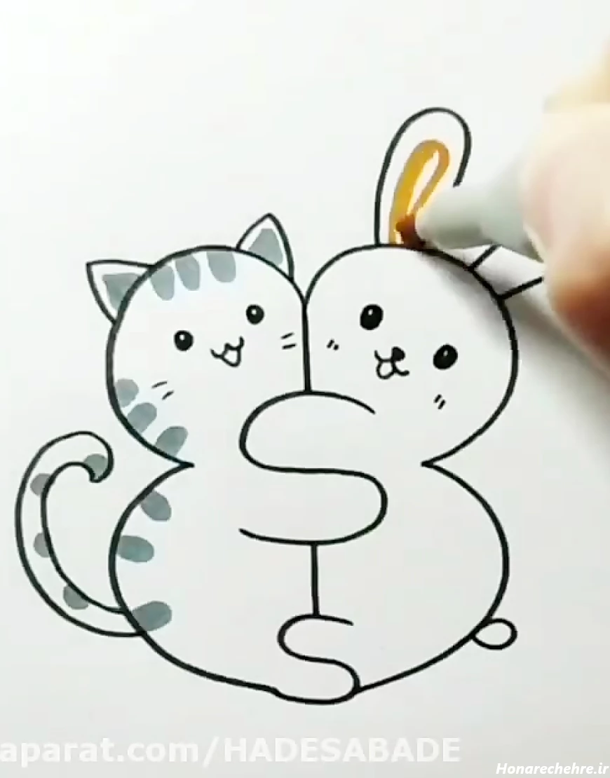 عکس نقاشی گربه رنگ شده