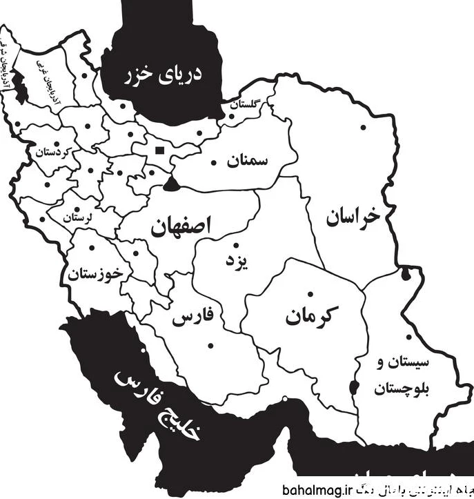 نقشه ایران بدون نوشته و رنگ