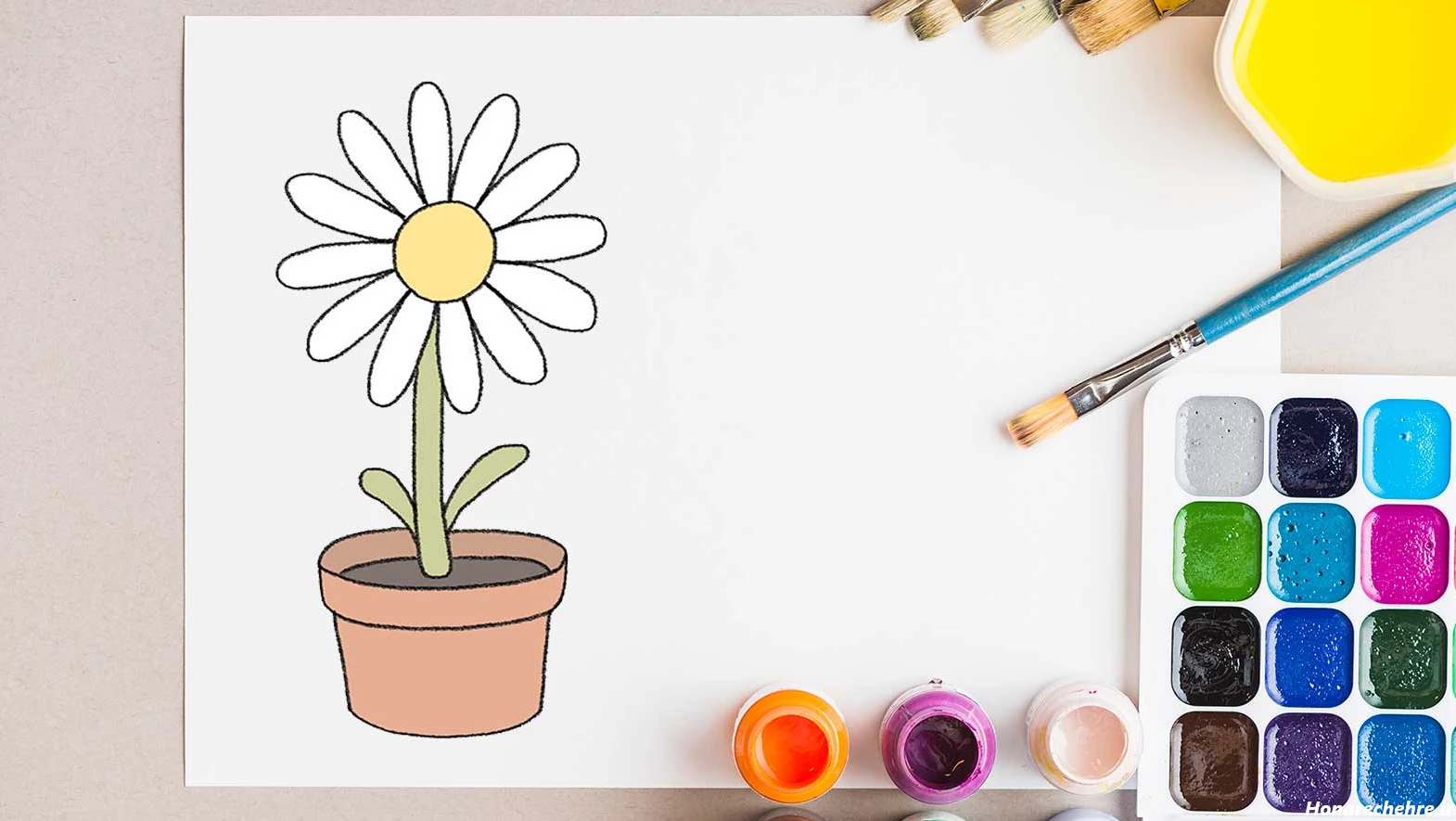 نقاشی گل آسان