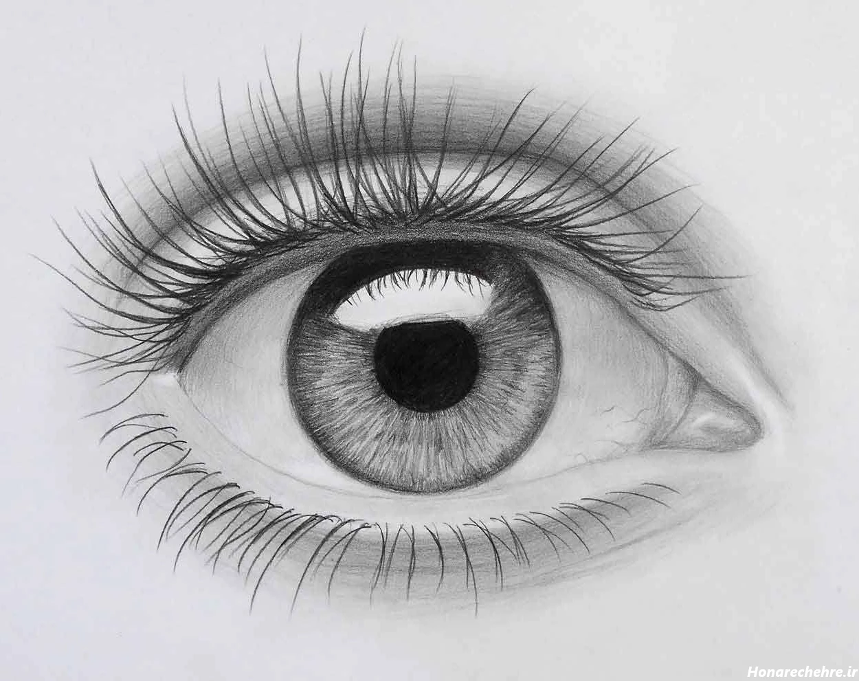 نقاشی سیاه قلم دختر از پشت