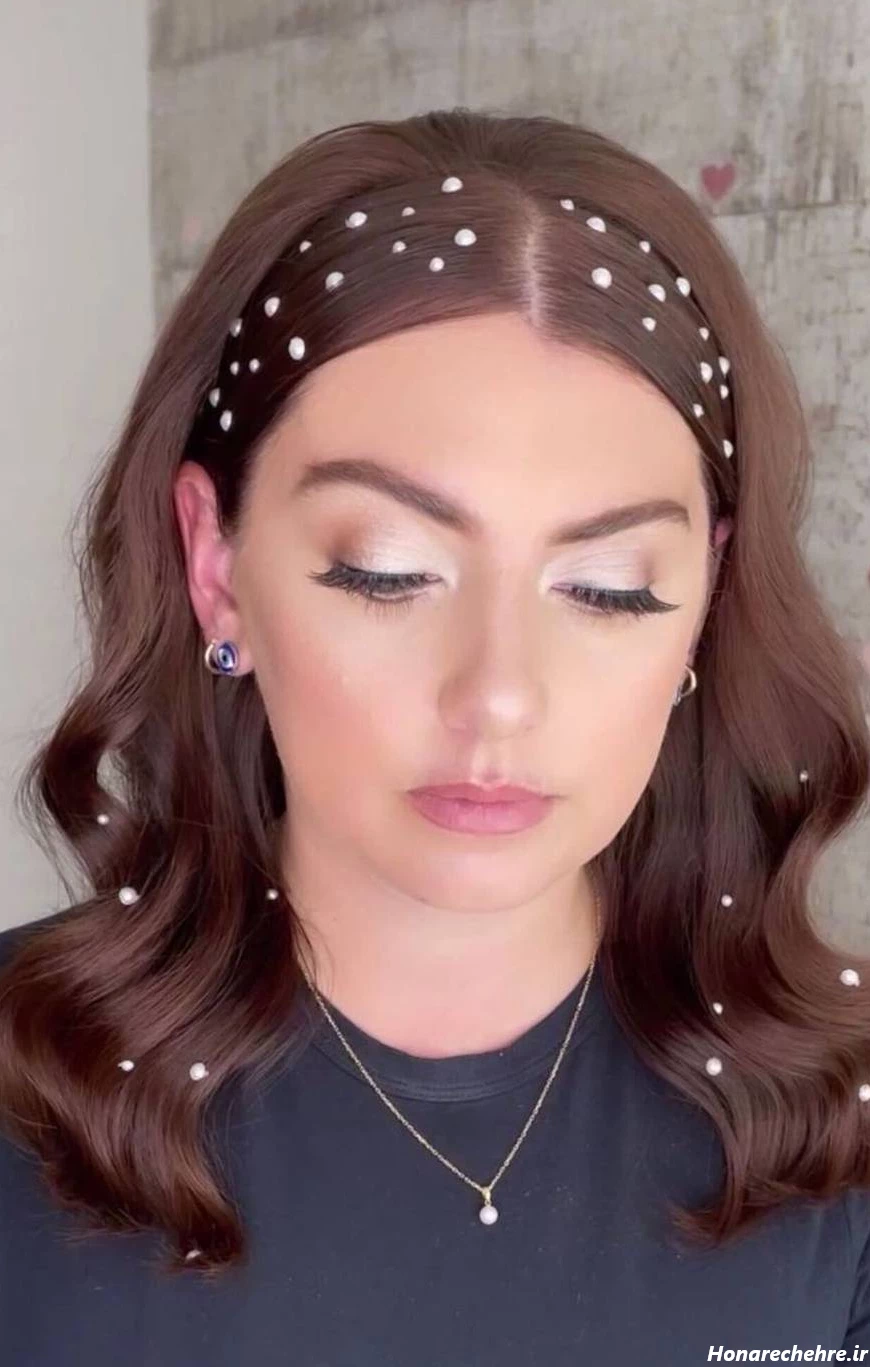 بافت مو با مروارید با سوزن