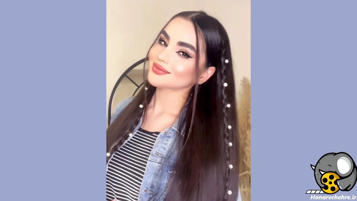 بافت مو با مروارید با سوزن