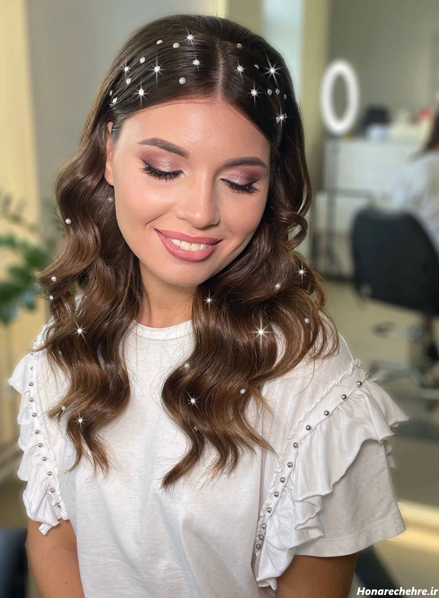 بافت مو با مروارید با سوزن