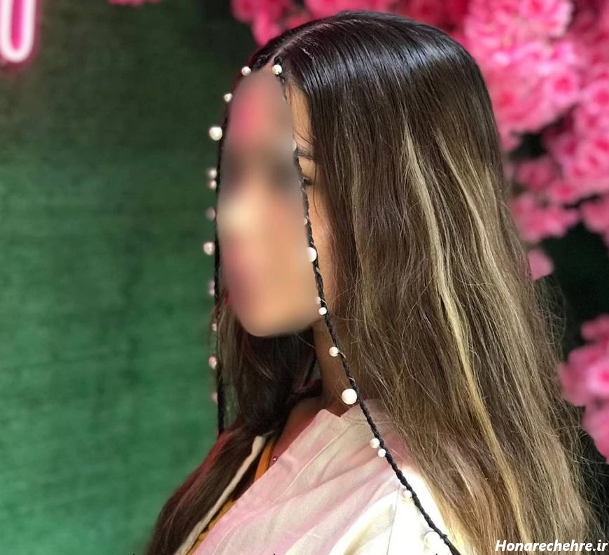 بافت مو با مروارید با سوزن