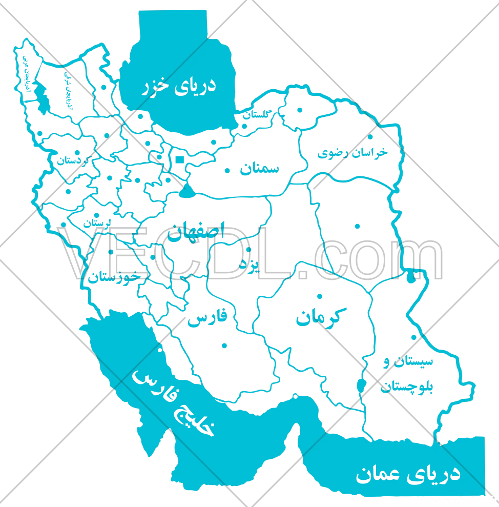 عکس نقشه ایران با مراکز استان ها