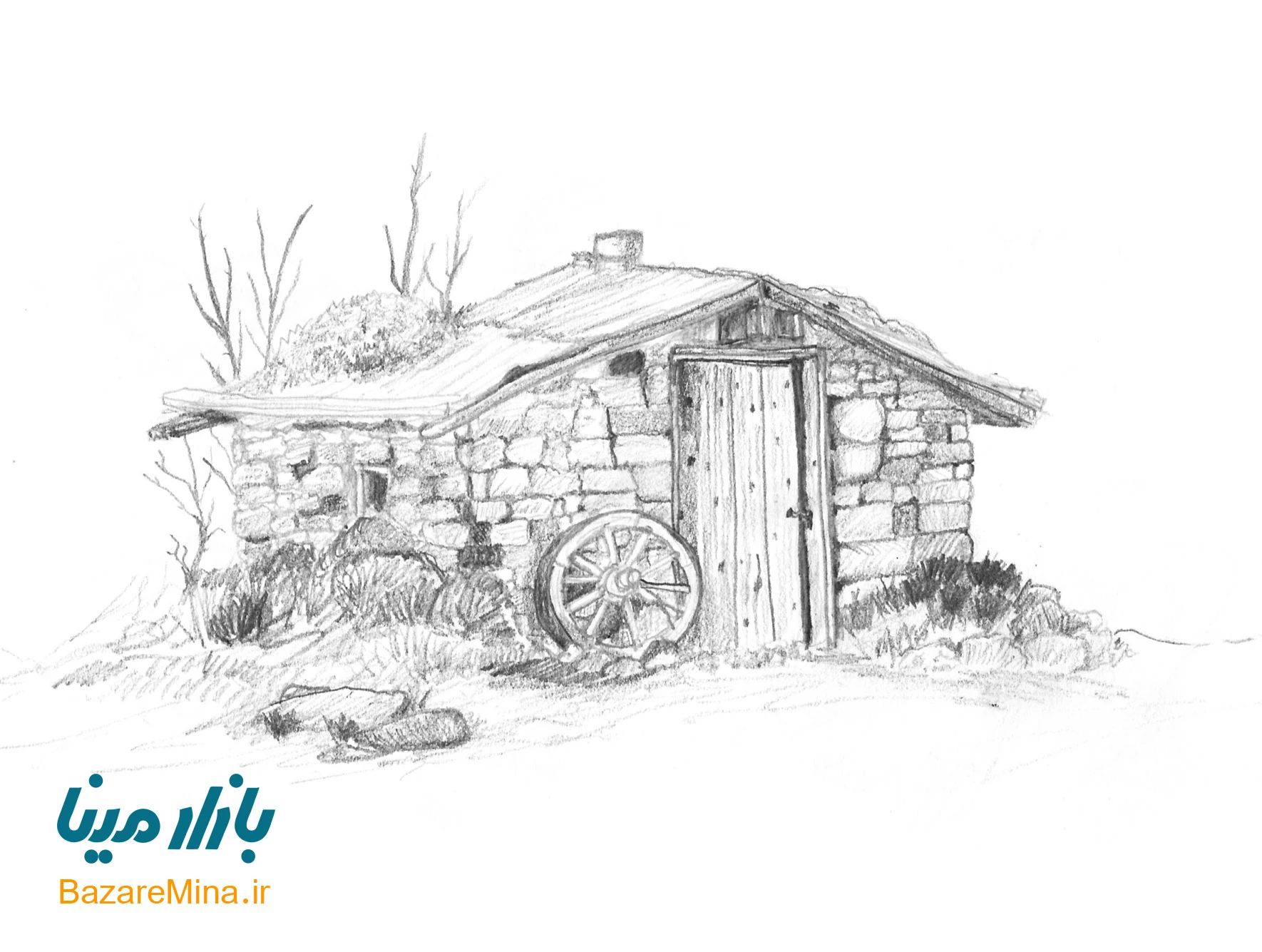 نقاشی سیاه قلم دخترانه