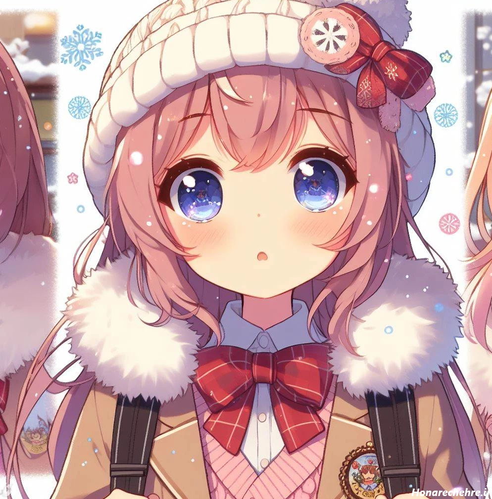 عکس انیمه کیوت صورتی