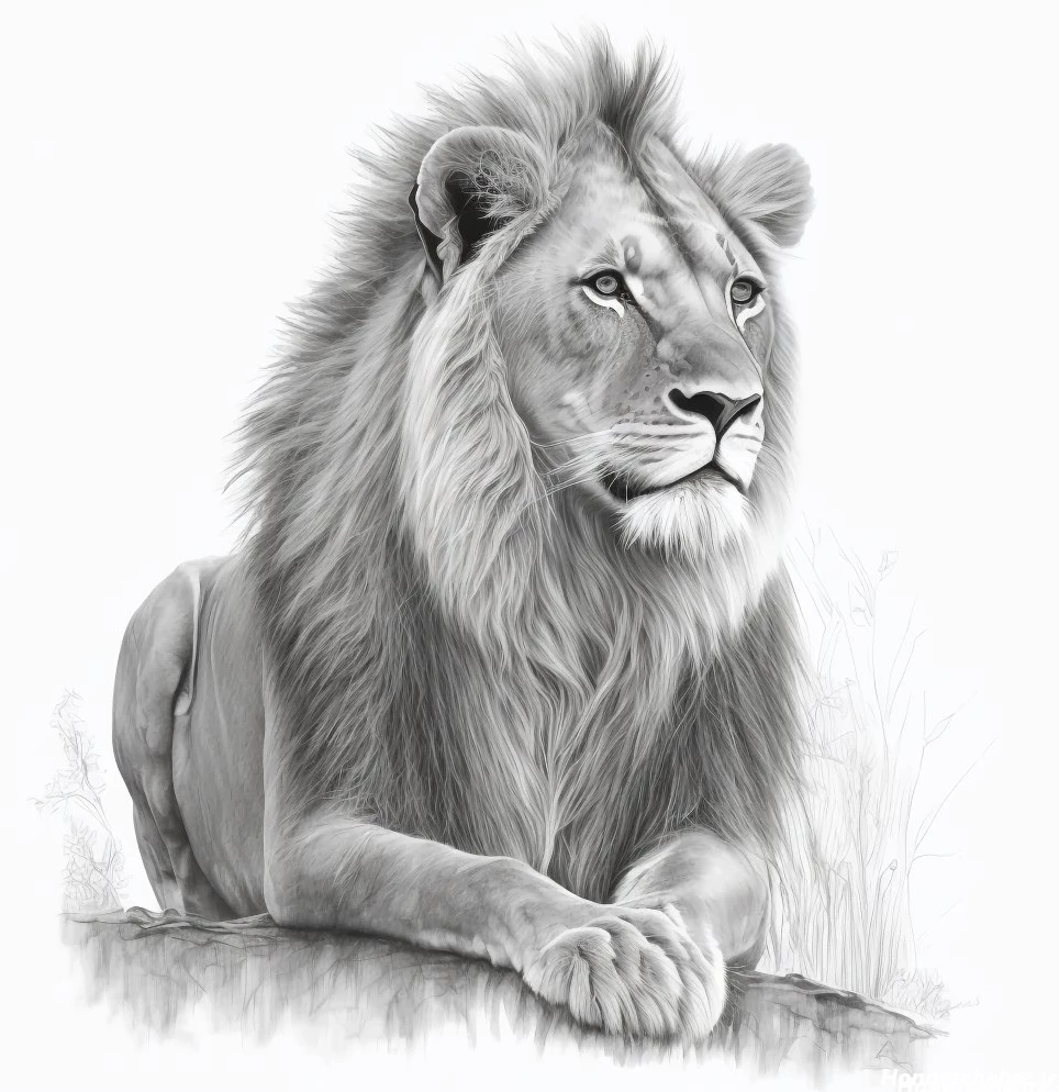 نقاشی صورت شیر