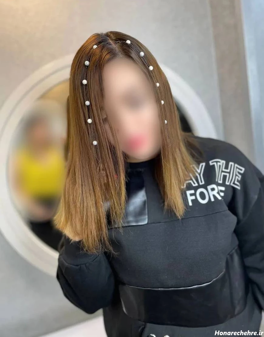 بافت مو با مروارید با سوزن