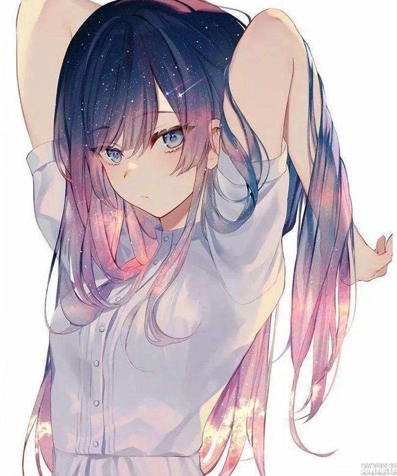 عکس انیمه کیوت صورتی