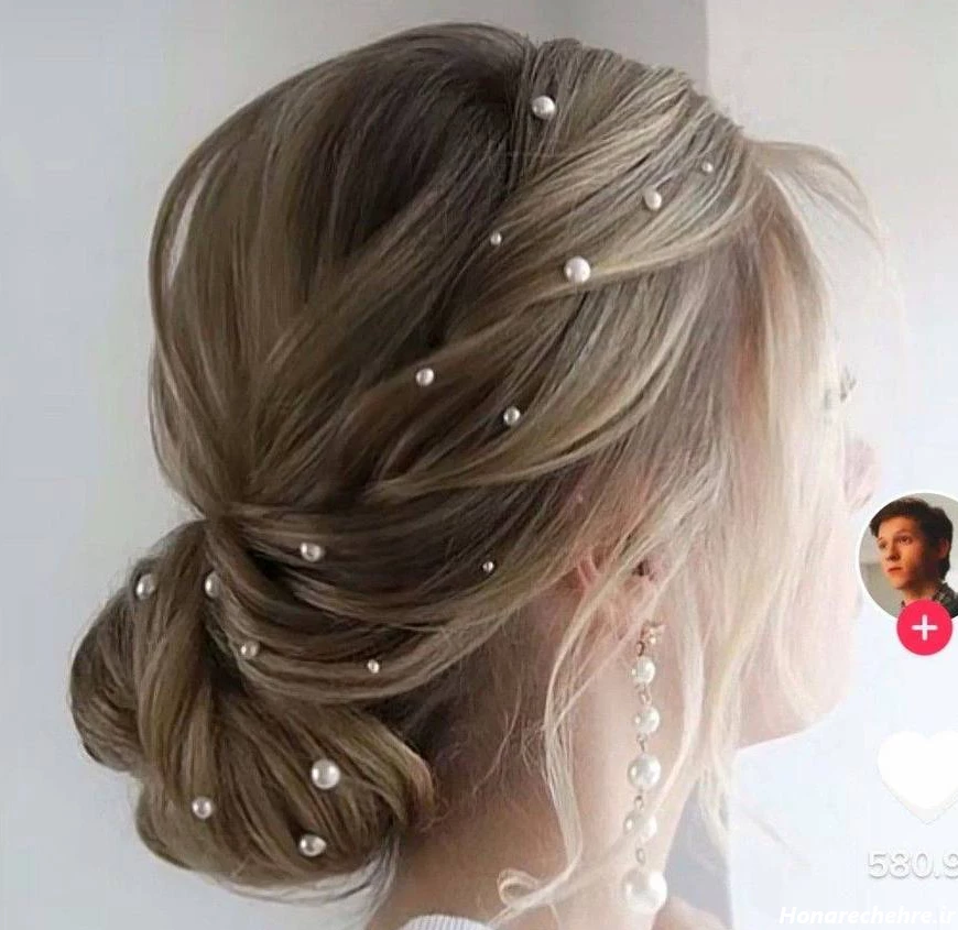 بافت مو با مروارید با سوزن