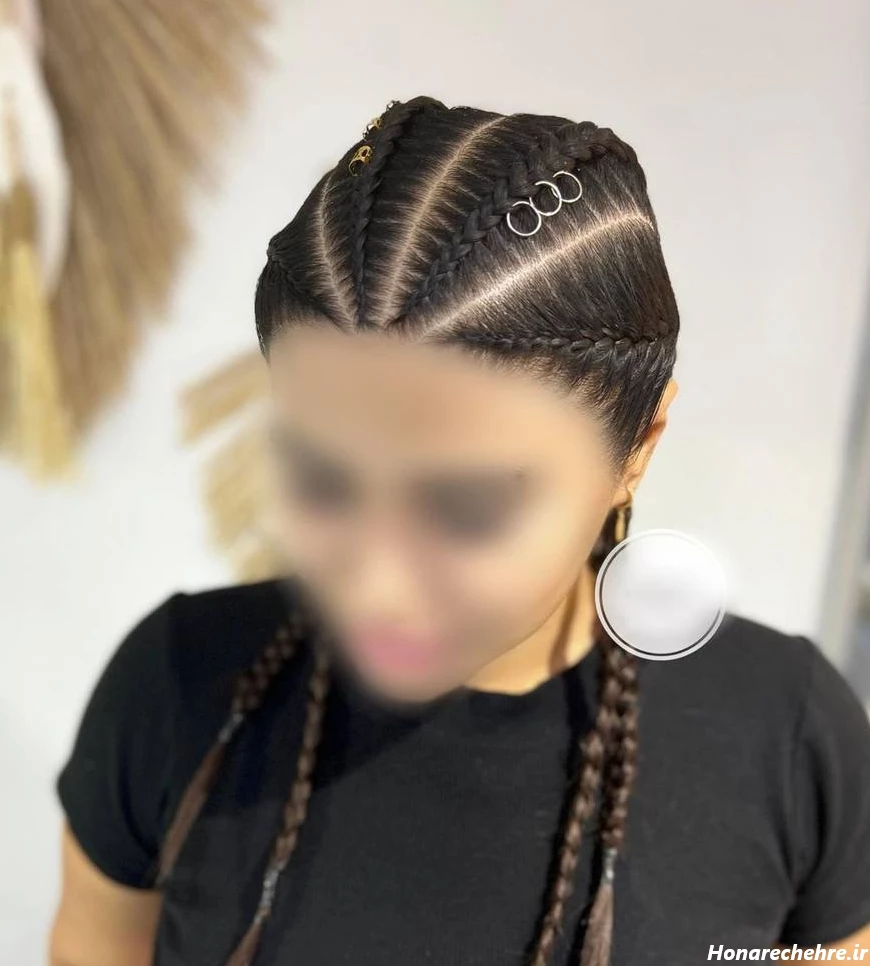 بافت مو با مروارید با سوزن