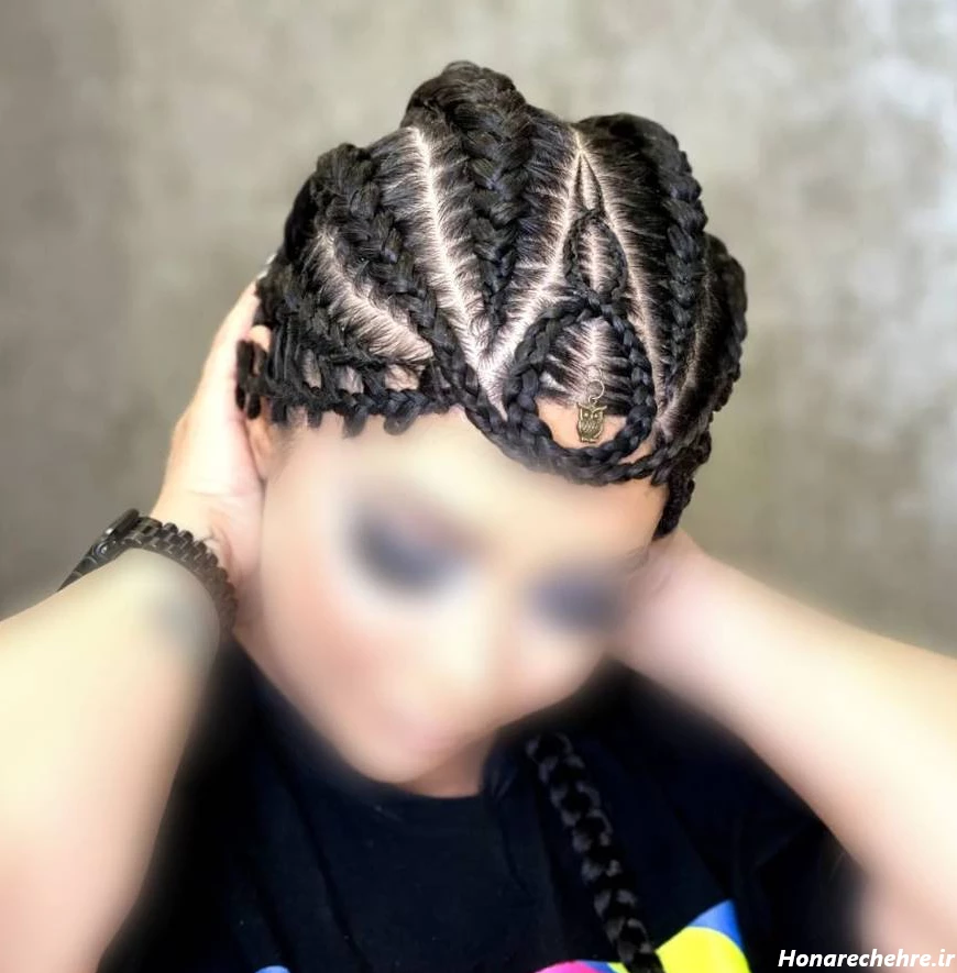 بافت مو با مروارید با سوزن