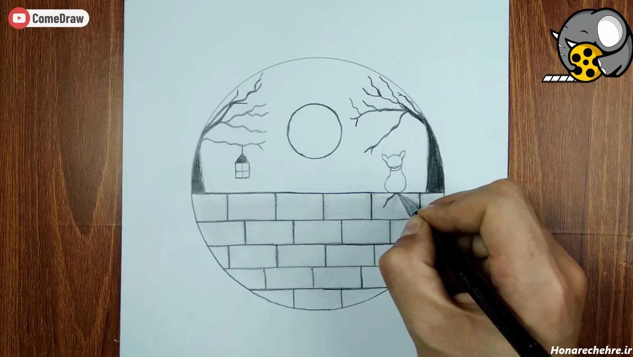 آموزش نقاشی سیاه قلم ساده کودکانه