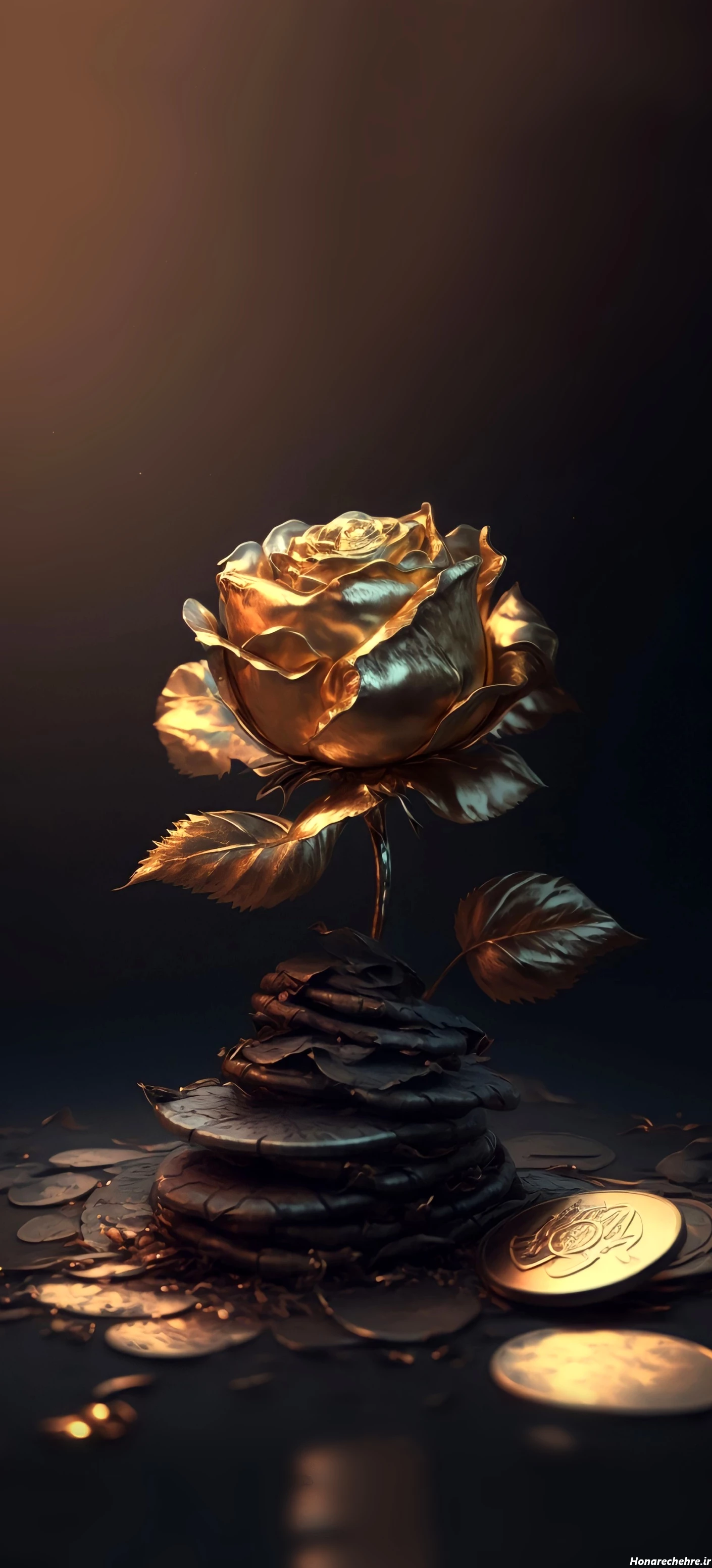 تصویر زمینه مشکی طلایی دخترانه