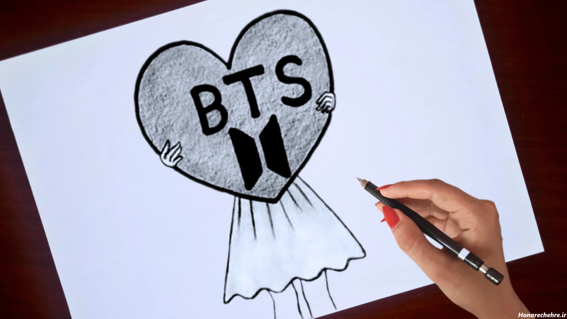 آموزش نقاشی سیاه قلم ساده کودکانه