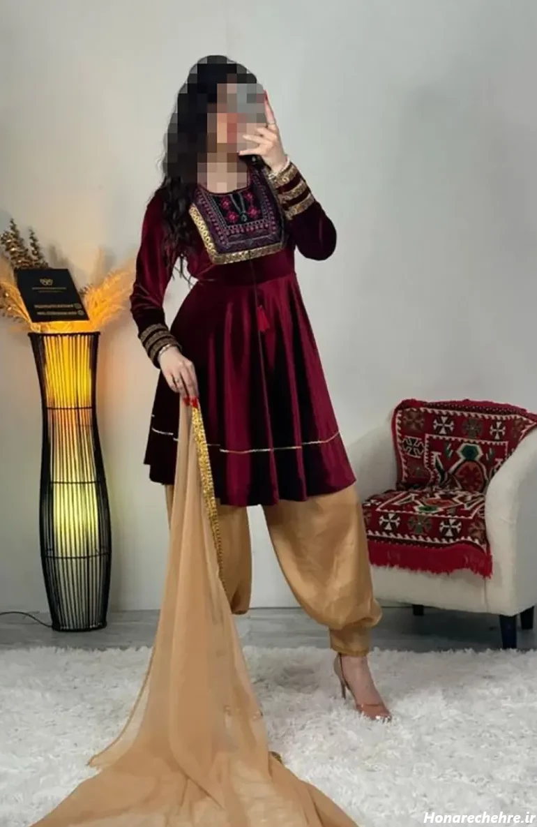 مدل لباس افغانی کشی ساده