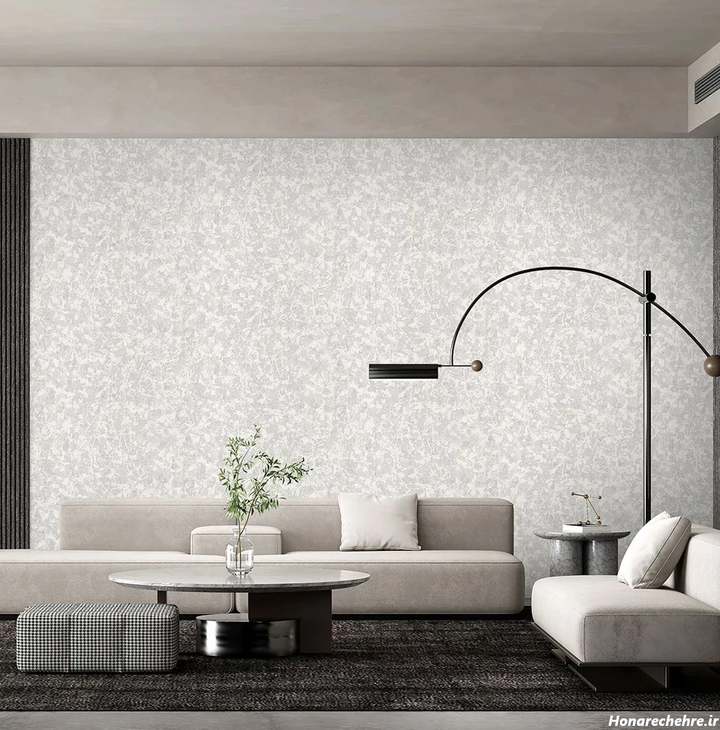 کاغذ دیواری پتینه سفید خاکستری EXA6002 - دیجی وال - قیمت کاغذ