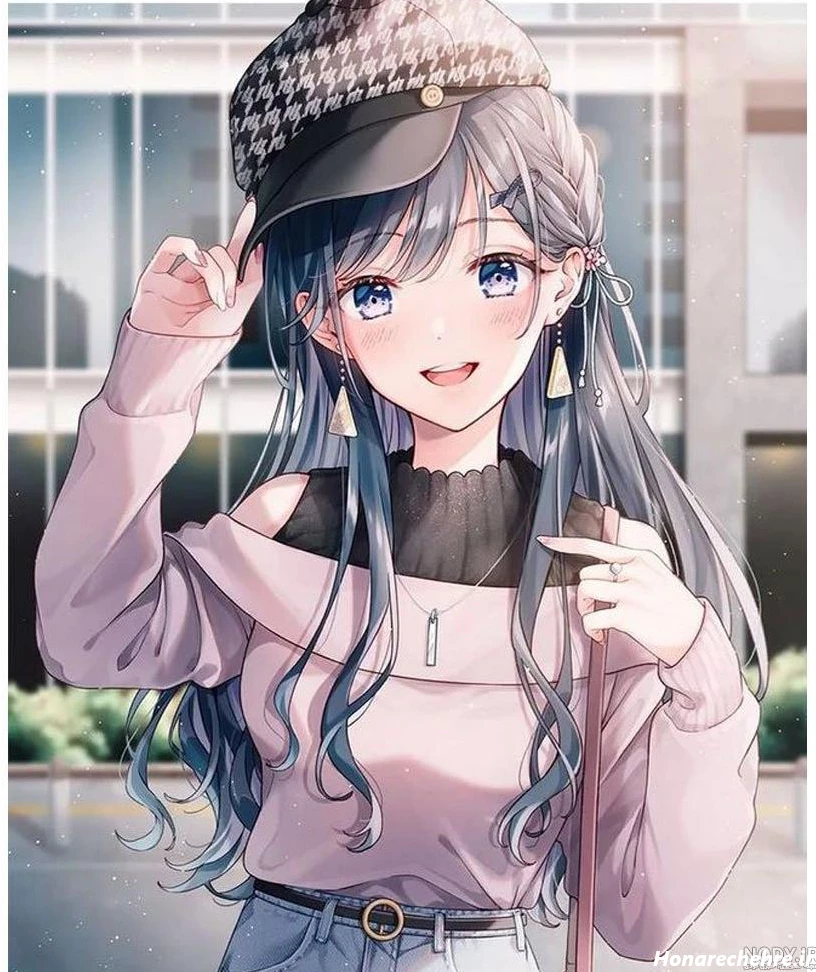 عکس انیمه کیوت صورتی