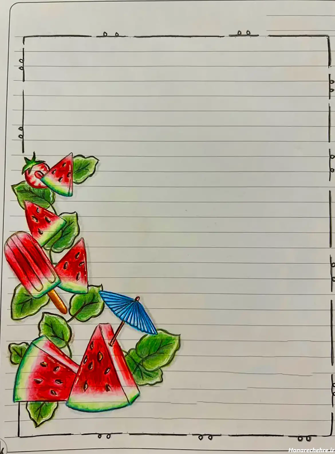 حاشیه دفتر املا طرح گل